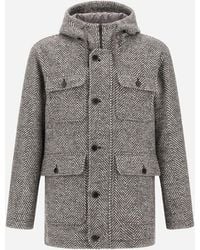 Herno - Herringbone R-Wool Long Parka - Lyst