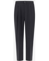 Herno - Trousers In Fluid Wool - Lyst