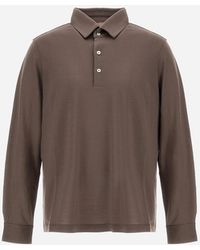 Herno - Wool Polo Shirt With Long Slevees - Lyst