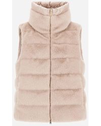Herno - GILET IN LADY ALTERNATIVE FUR E NYLON ULTRALIGHT - Lyst