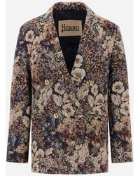 Herno - Floral-Motif Jacquard Blazer - Lyst
