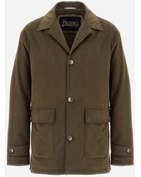 Herno - Stretch Cotton Velvet And Monogram Shacket - Lyst