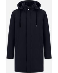 Herno - Resort Parka In Melange-effect Stretch Nylon And Light Faux Fur - Lyst