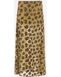 Herno - Sequinned Mesh Skirt - Lyst