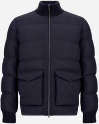 Herno - Wool Tweed Bomber Jacket - Lyst