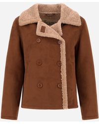 Herno - Shearling-Effect Pea Coat - Lyst