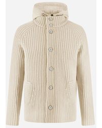 Herno - Cardigan Aus Cob Stitch Wool - Lyst