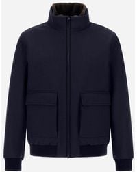 Herno - Bomberjacke Aus Woolen Melange Twill Und Light Faux Fur - Lyst