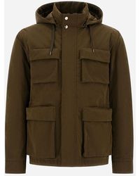Herno - Waxed Tech Cotton Short Parka - Lyst