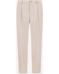 Herno - Cotton Feel Trousers With Drawstring - Lyst