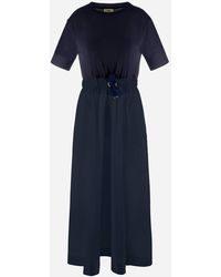Herno - Kleid Aus Glam Knit Effect Und Techno Taft - Lyst