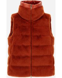 Herno - Vest In Lady Alternative Fur And Nylon Ultralight - Lyst