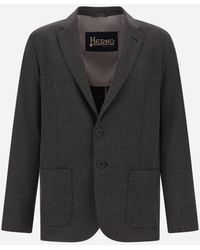 Herno - Technical Fabric Blazer With Pinstripe Pattern - Lyst