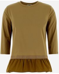 Herno - Chic Cotton Jersey And New Techno Taffetà Long-sleeved T-shirt - Lyst