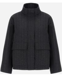 Herno - Stretch Wool Jacket With Pinstripe Pattern - Lyst