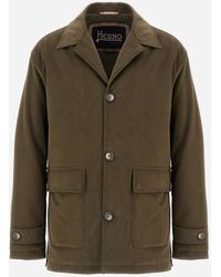 Herno - Stretch Cotton Velvet And Monogram Shacket - Lyst