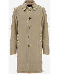 Herno - Stretch Cotton Velvet And Monogram Raincoat - Lyst