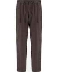 Herno - Cotton And Cashmere Canvas Trousers - Lyst