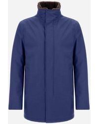 Herno - CARCOAT IN WOOLEN MELANGE TWILL E LIGHT FAUX FUR - Lyst