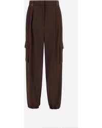 Herno - Viscose And Wool Satin Cargo Trousers - Lyst