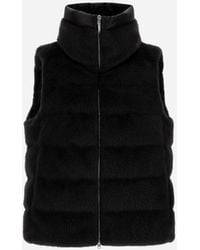 Herno - GILET IN LADY ALTERNATIVE FUR E NYLON ULTRALIGHT - Lyst