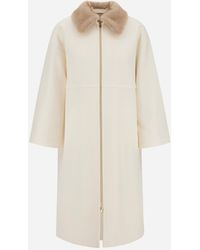 Herno - Ecowool Coat With Mink-Effect Fur Detail - Lyst