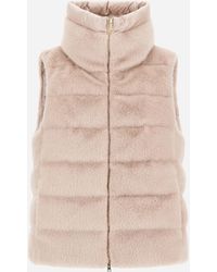 Herno - Vest In Lady Alternative Fur And Nylon Ultralight - Lyst