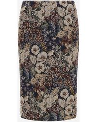 Herno - Jacquard Skirt With Floral Motif - Lyst
