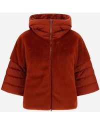 Herno - Satin And Lady Alternative Fur Cape - Lyst