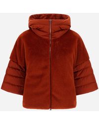 Herno - Satin And Lady Alternative Fur Cape - Lyst