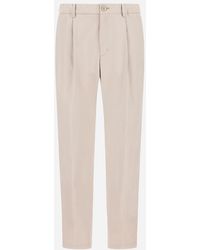 Herno - Cotton Feel Trousers With Drawstring - Lyst