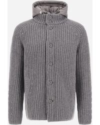 Herno - Wool Jacket With Raised Texture And Cable-Knit Detailing - Lyst