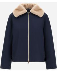Herno - Ecowool Jacket With Mink-Effect Fur Detail - Lyst