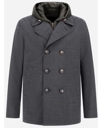 Herno - Wool, Ecoage And 3-Layer Membrane Pea Coat - Lyst