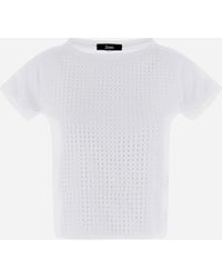 Herno - Camiseta De Superfine Cotton Jersey Y Spring Lace - Lyst