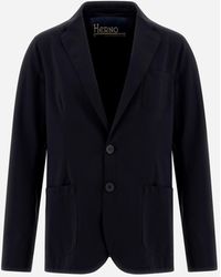 Herno - Blazer In Non-washed Light Scuba - Lyst