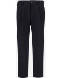 Herno - Cotton Feel Trousers With Drawstring - Lyst