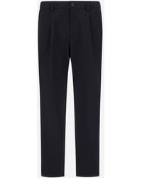 Herno - Cotton Feel Trousers With Drawstring - Lyst