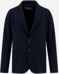 Herno - Blazer In Non-washed Light Scuba - Lyst