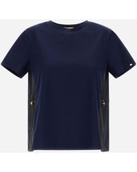 Herno - T-SHIRT IN CHIC COTTON JERSEY E NEW TECHNO TAFFETÀ - Lyst