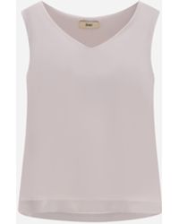 Herno - Top Mit V-Ausschnitt Aus Lucent Cady - Lyst