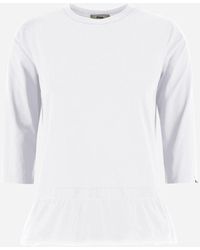 Herno - Chic Cotton Jersey And New Techno Taffetà Long-sleeved T-shirt - Lyst