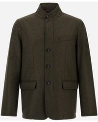 Herno - Wool, Silk And Suede Effect Jacket - Lyst