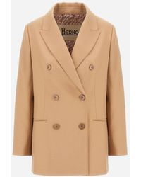 Herno - BLAZER DOPPIOPETTO IN FLUID WOOL - Lyst