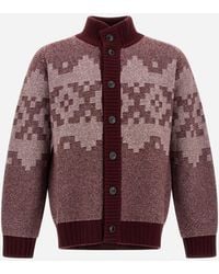 Herno - Wool And Cashmere Cardigan With Norwegian Pattern - Lyst