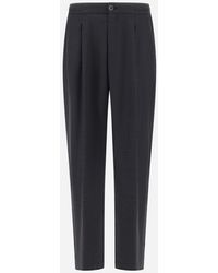 Herno - Trousers In Fluid Wool - Lyst