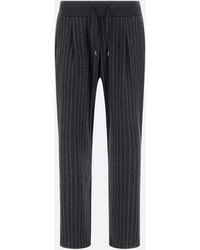 Herno - Jacquard Fabric Trousers With Pinstripe Pattern - Lyst