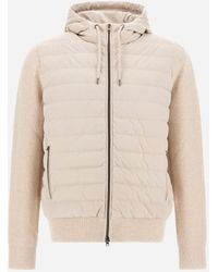 Herno - Resort Cob Carded Wool And Suede Effect Hoodie - Lyst