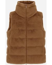 Herno - GILET IN LADY ALTERNATIVE FUR E NYLON ULTRALIGHT - Lyst
