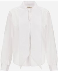 Herno - Cotton Poplin Shirt With Bow - Lyst